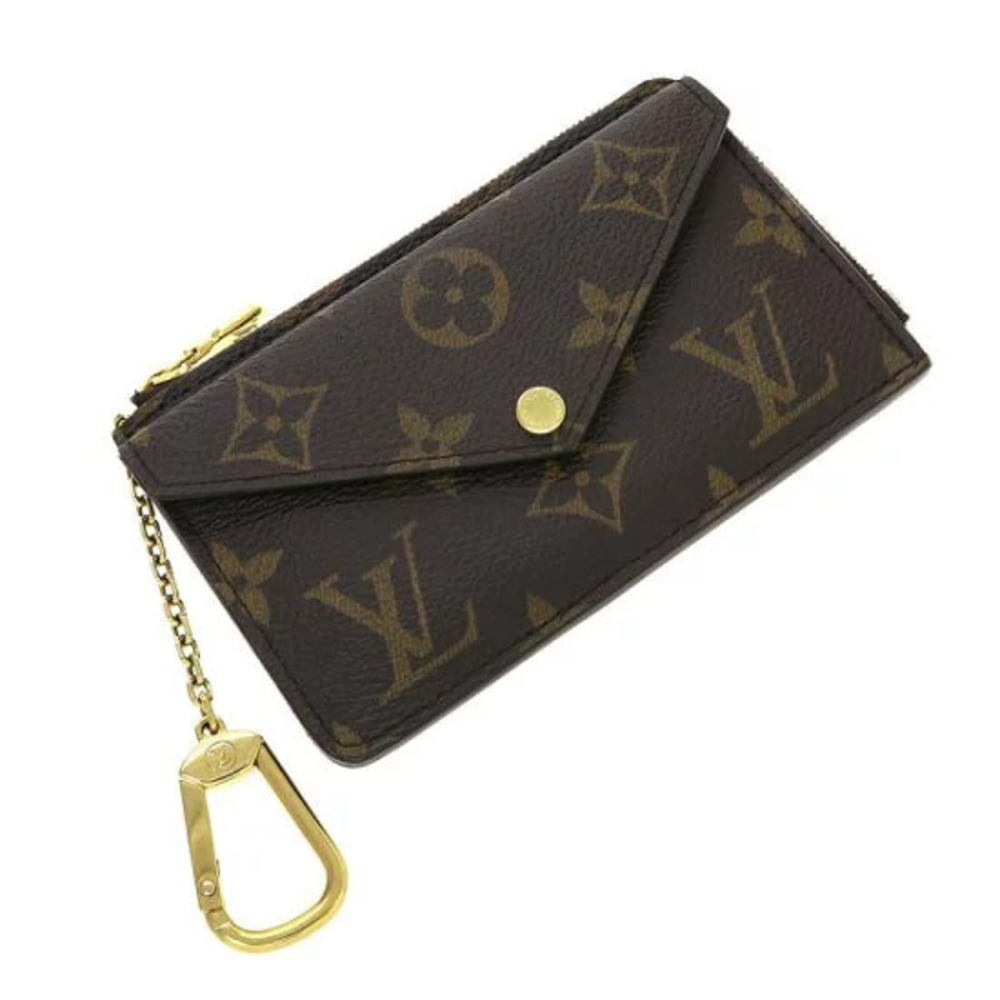 Louis Vuitton Monogram Portecarte Recto Verso Canvas Leather Black Brown